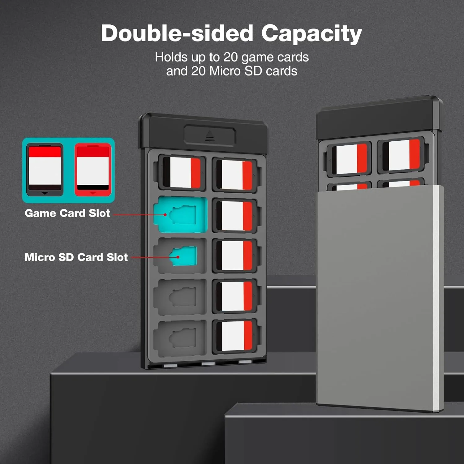HEIYING Switch Game Case with 40 Precise Slots for Switch 2 / Micro SD Card