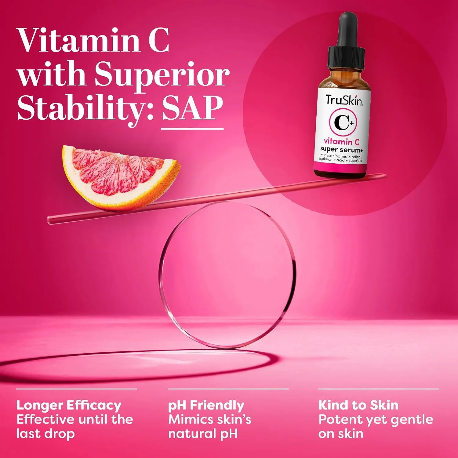 TruSkin Vitamin C+ Serum for Face with Retinol and Niacinamide - 2 fl oz