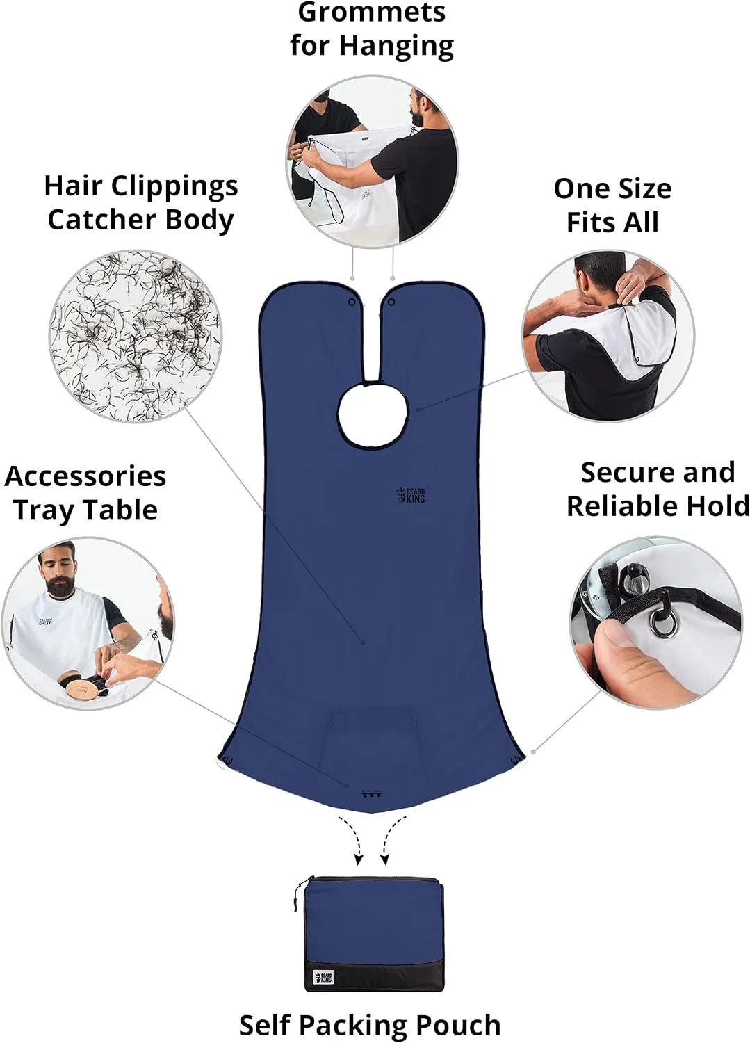 BEARD KING Beard Bib Apron - As Seen on Shark Tank – Gifts for Him, Stocking Stuffers for Men, Mens Gift