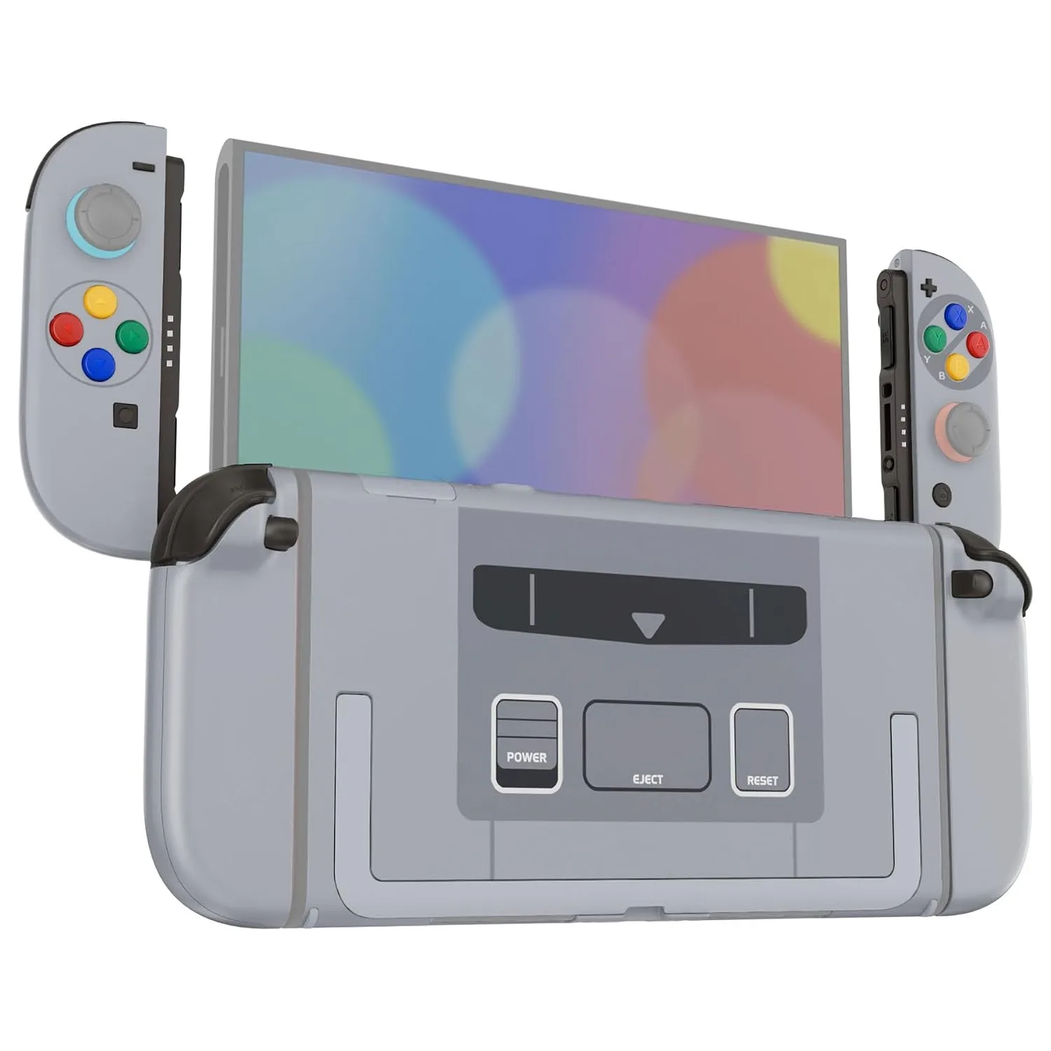 eXtremeRate DIY Replacement Shell Buttons for Nintendo Switch 2, Full Set Back Plate Controller Housing with Button for Switch 2 Console & Joycon 2 - Deluxe Version - SFC SNES Classic EU Style