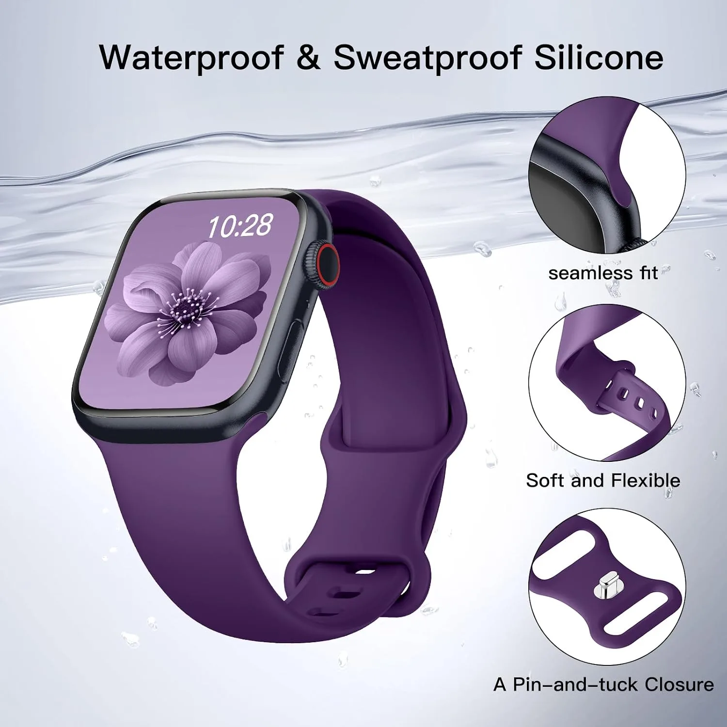 Sport Silicone Band Compatible with Apple Watch Bands for Women Men