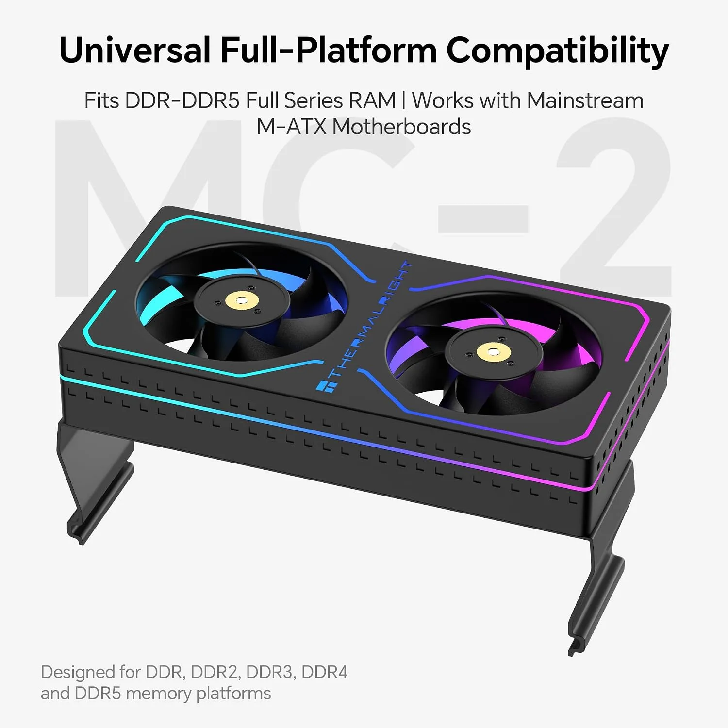 Thermalright MC-2 ARGB RAM Cooler, Dual PWM Fans, 3200RPM
