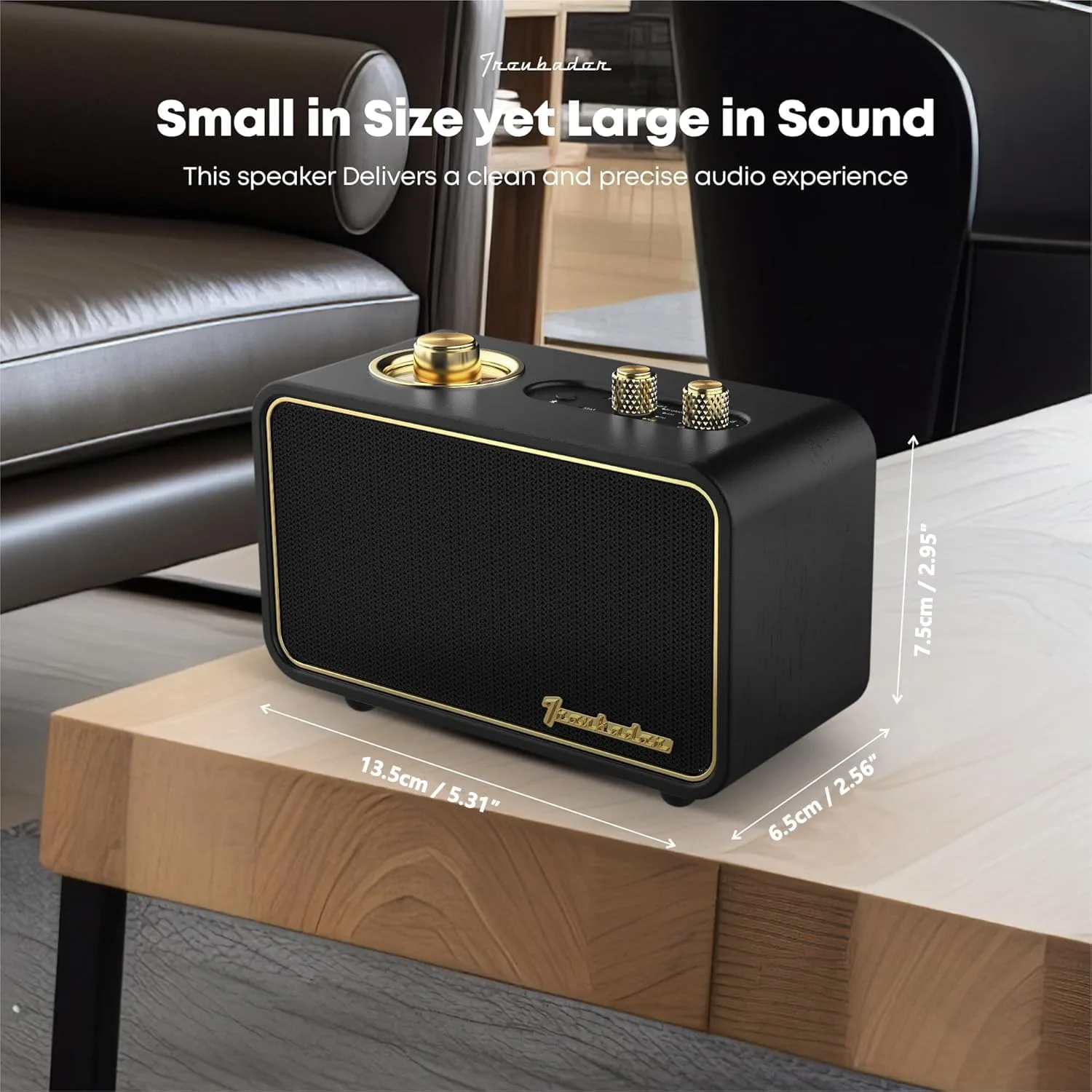 Retro Bluetooth Speaker-Wireless Speaker, Portable, Black