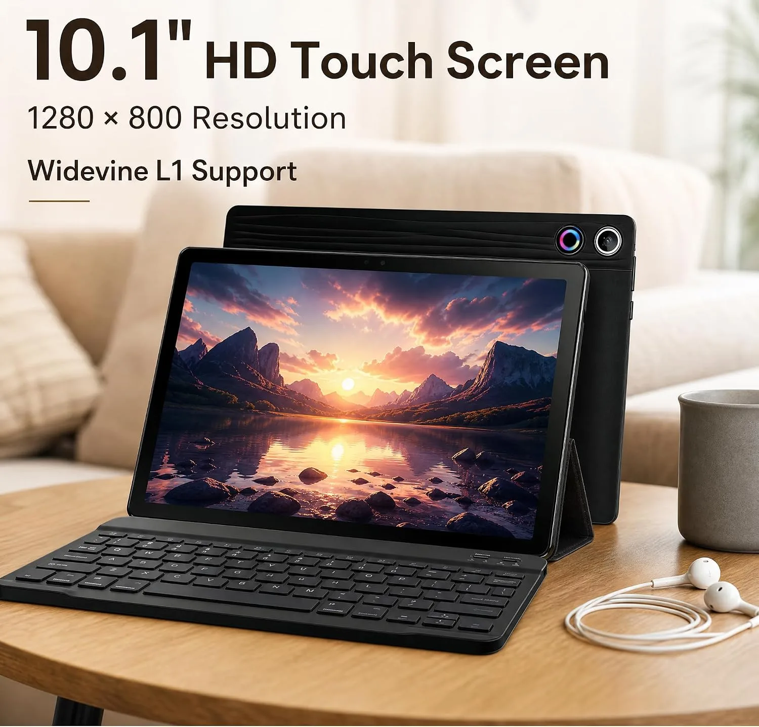 Jeazans Android 16 Tablet 10.1 Inch, 2-in-1 Tablet Bundle with Keyboard