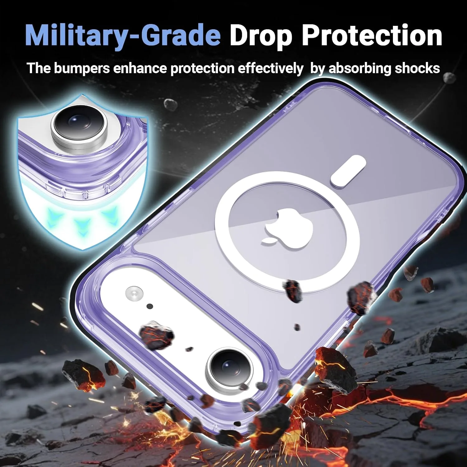 Temdan for iPhone AIR Case with Screen Protector Clear Purple