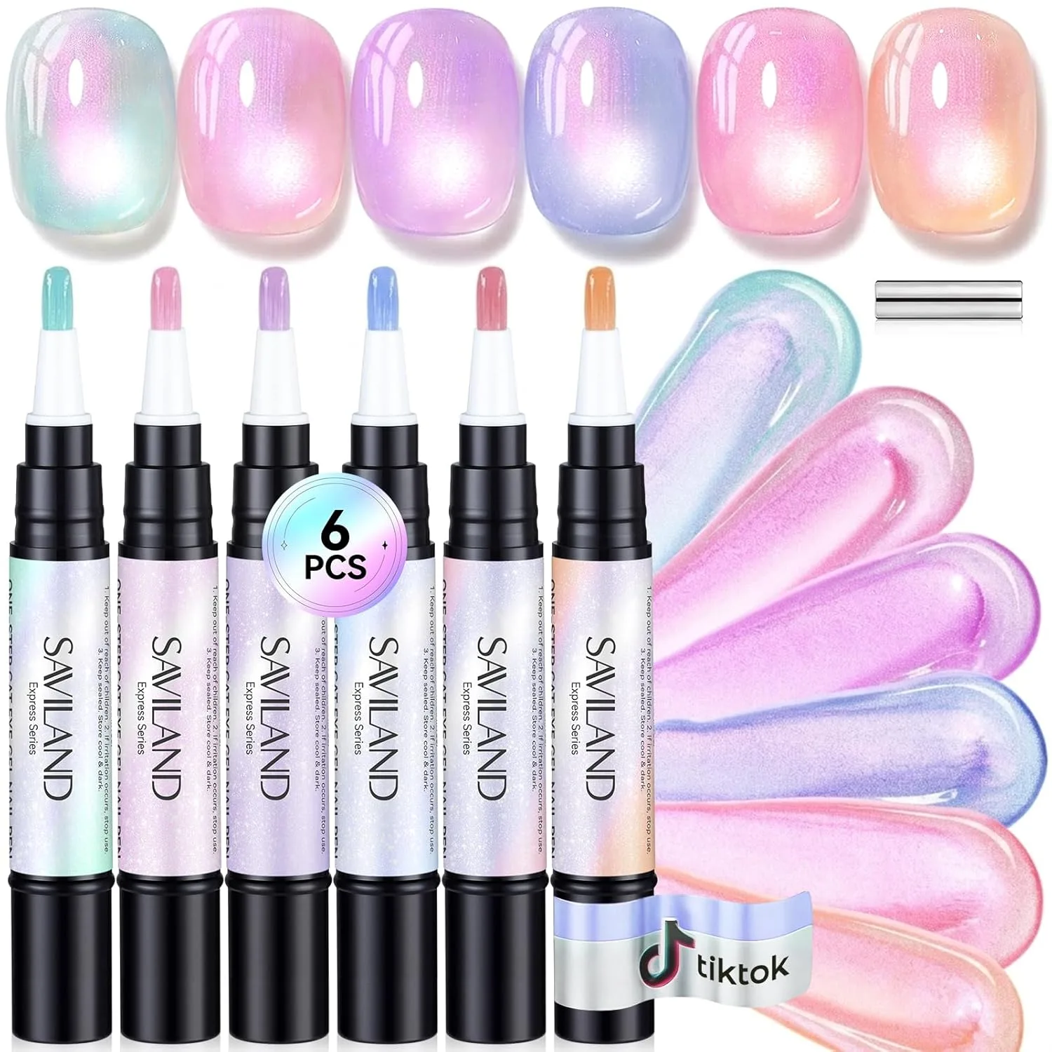 SAVILAND One Step Gel Nail Polish Pen Set, 5 in 1 One Step Gel 6 Colors