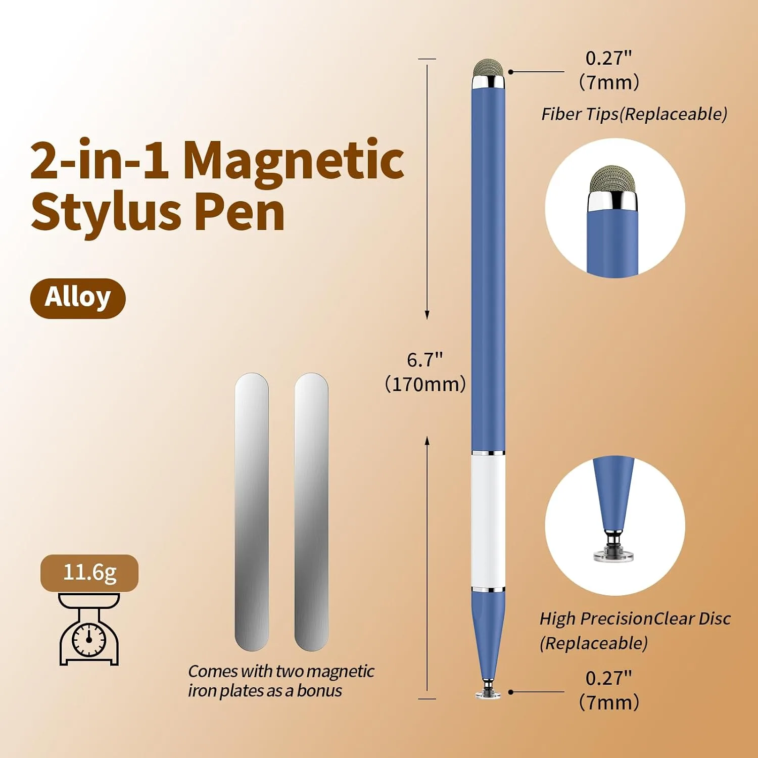 Bopomofo Stylus Pen for Touchscreen,3PCS 2-in-1 Magnetic Stylus Pen