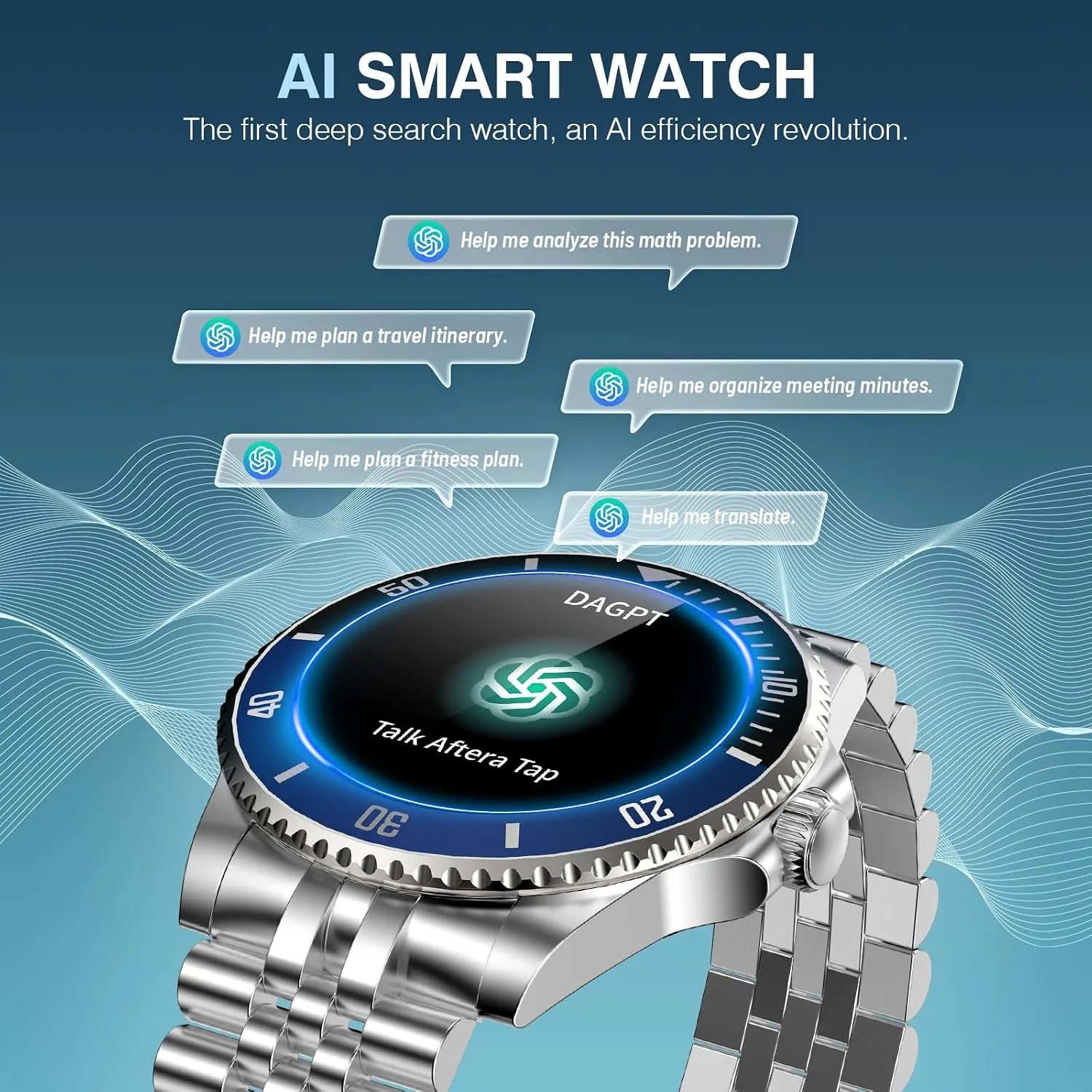 GPT Smart Watch for Men, Answer/Make Call, Fitness Tracker, IP67, 44mm