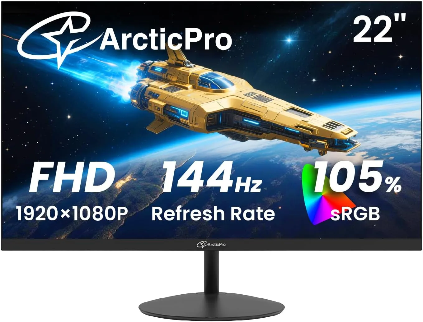 Monitor para gaming ArcticPro 22 pulgadas 144Hz FHD 105% sRGB