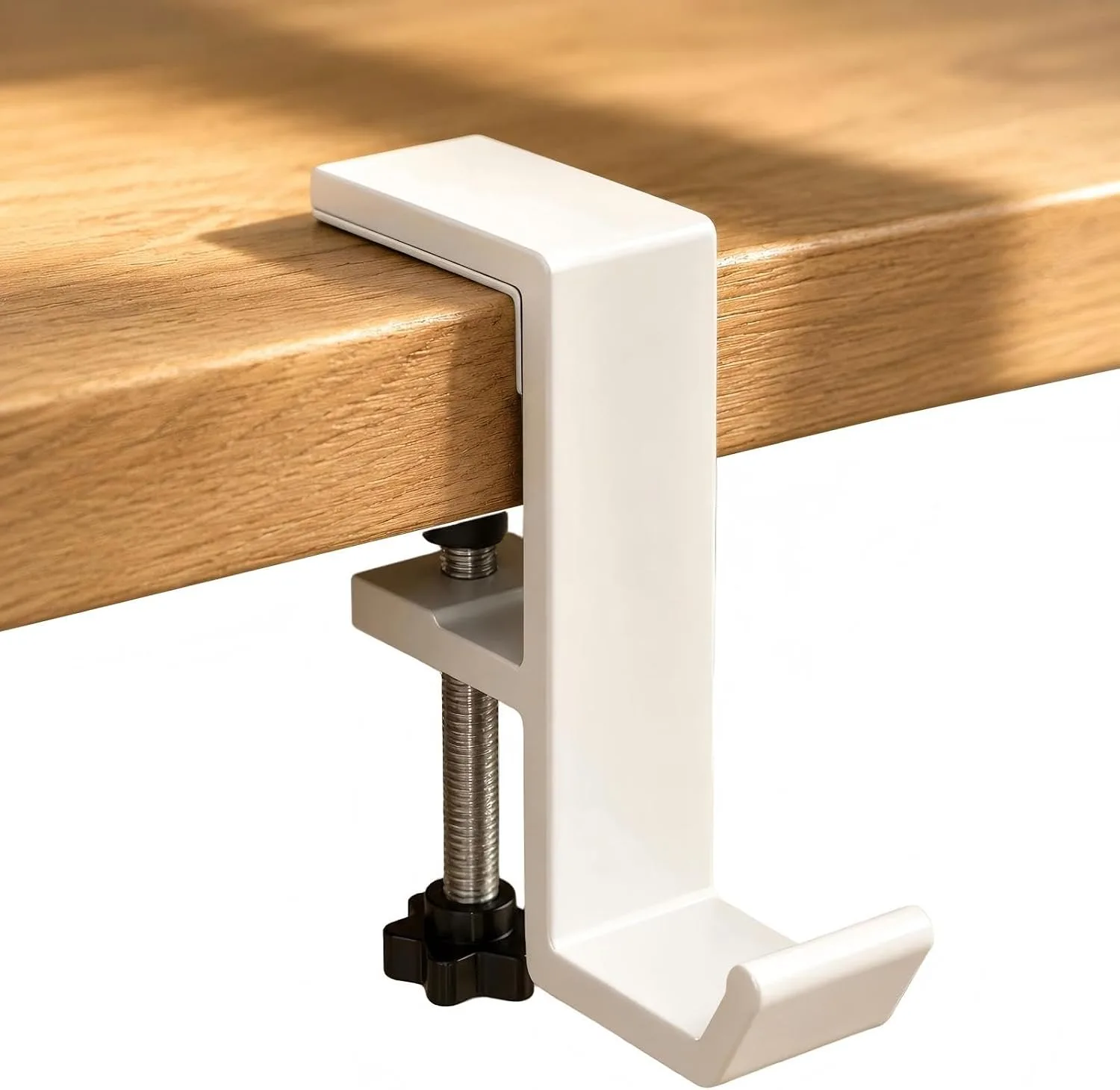 Headphone Stand - Aluminum Alloy Headphone Holder, Under Headset Stand for Desk Fit for PC Gaming Headset Hanger Hook Suitable for Office, Computer, Student Class Desk, Handmade Creator Table (White)