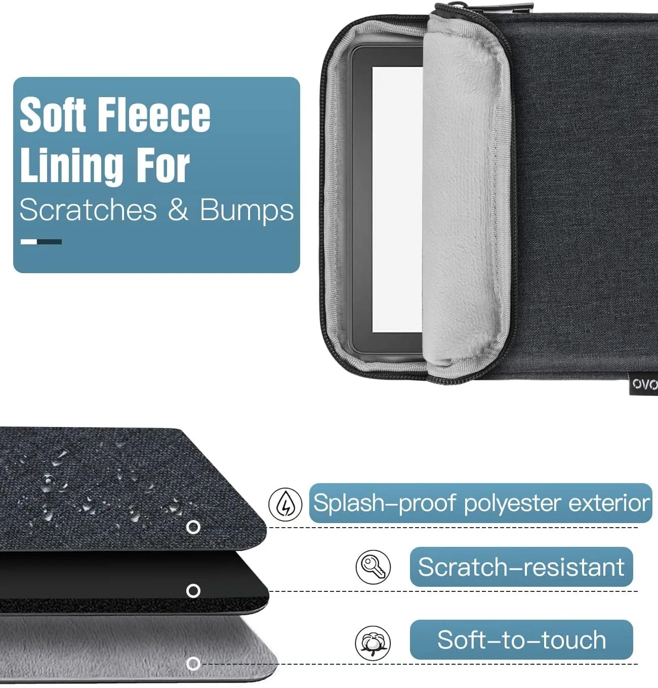 TiMOVO 6-7 Inch Sleeve Case for eReader, Space Gray