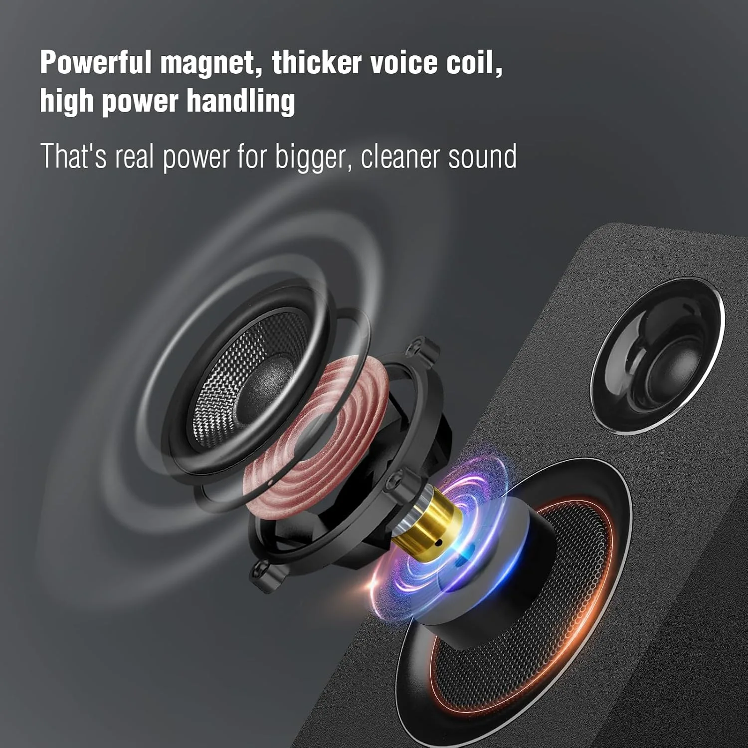 Computer Speakers, Bluetooth 5.3, USB-C, AUX/RCA, 3.5-Inch Woofer, Black