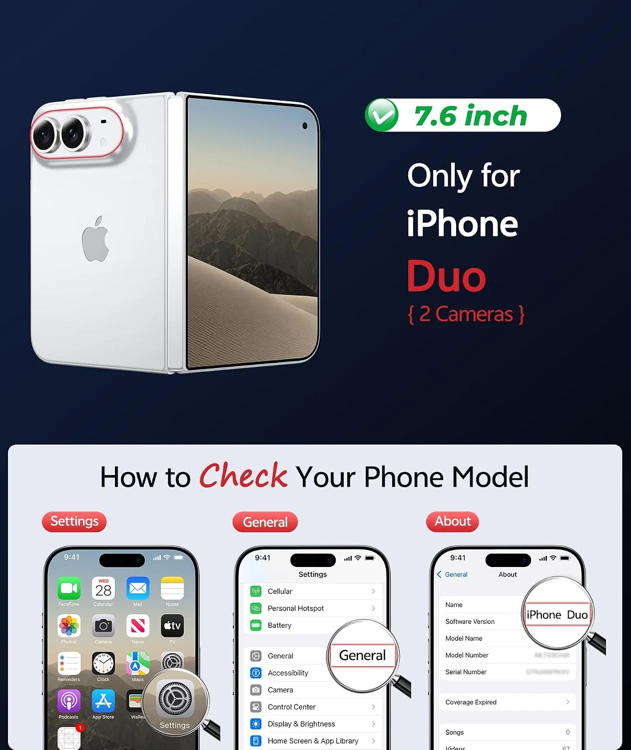 FNTCASE for iPhone Duo Case Compatible with Magsafe Clear Glitter