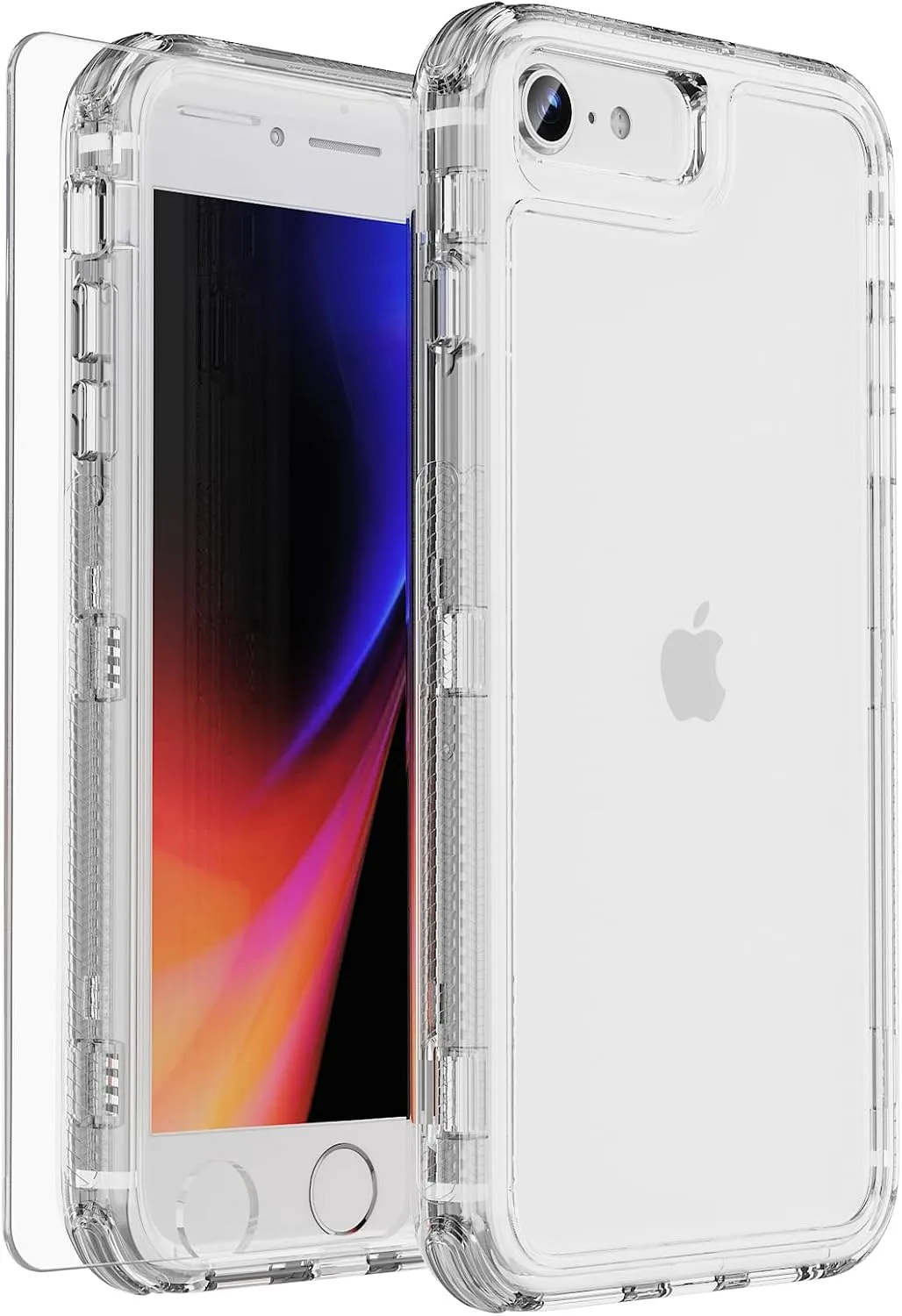 X-belmox Heavy Duty Clear Phone Case for iPhone SE 2022 (3rd Gen) - Clear