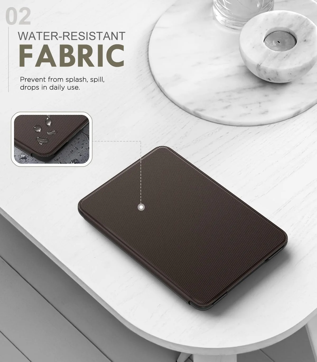 MoKo Case for 6" Amazon Kindle Basic 11th Gen 2024/2022, Dark Coffee