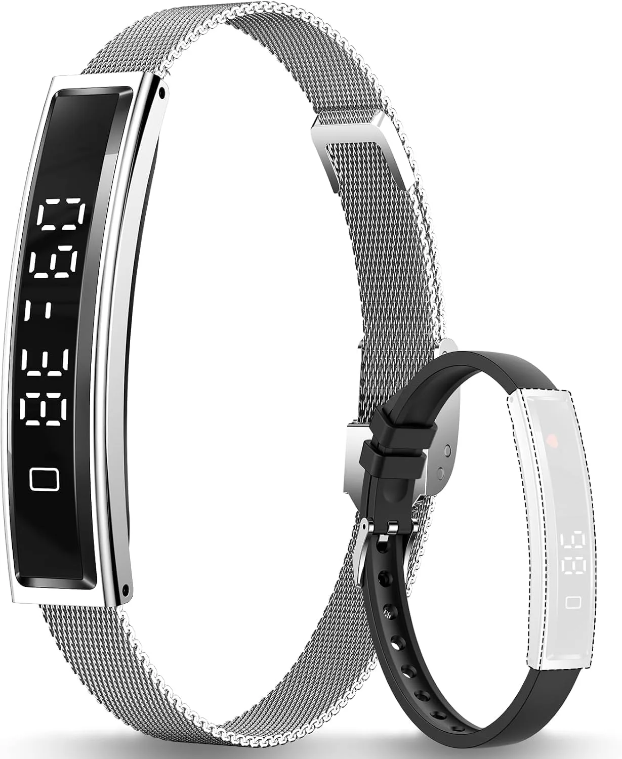 Fitness Health/Calorie Tracker with 2 Bands, Sleep Detection Bracelet