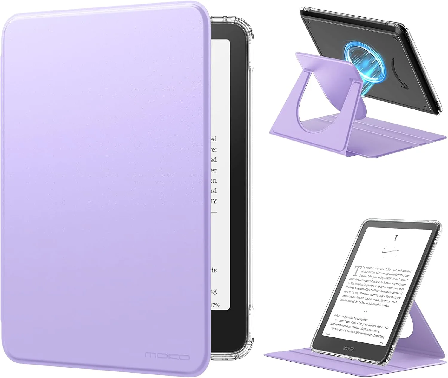 Estuche MoKo 360° Rotativo Desmontable para eBook Reader 7" Lila