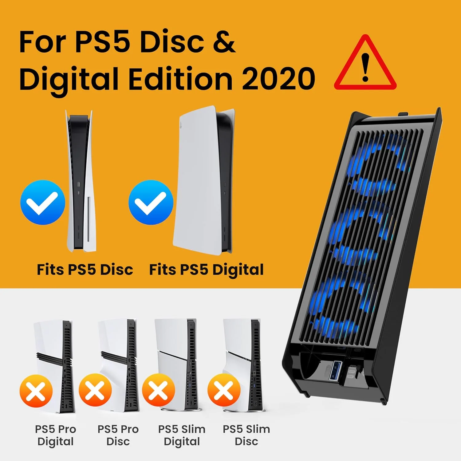 KIWIHOME Cooling Fan for PS5 2020, Quiet Cooler with Auto Speed USB3.0