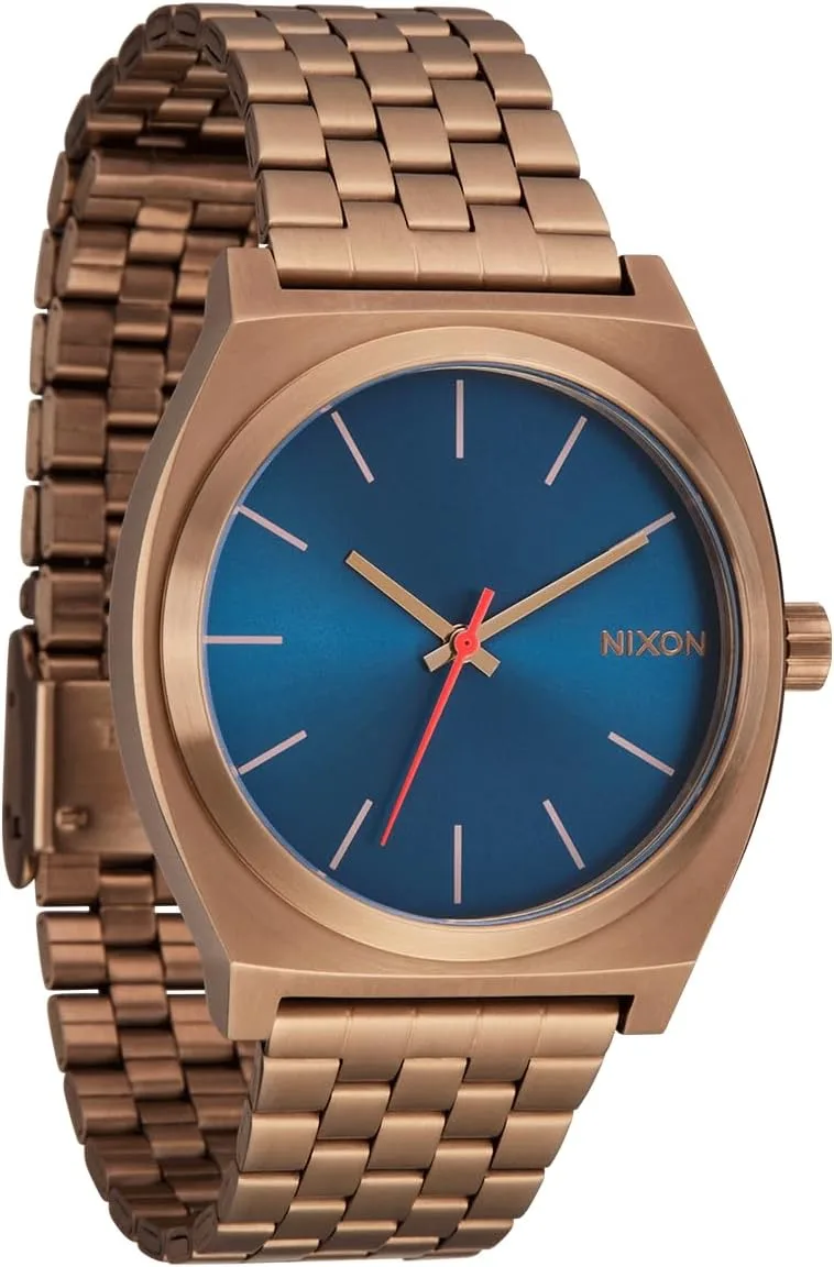 NIXON Time Teller A045 - 100m Water Resistant Men's Analog Fashion Watch (37mm Watch Face, 19.5mm-18mm Stainless Steel Band)
