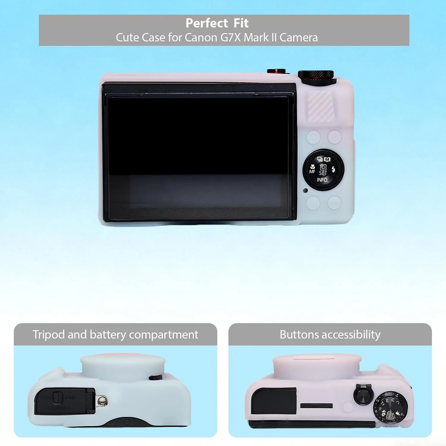Camera Case for Canon G7X Mark II / G7X II - Jelly Pink Green