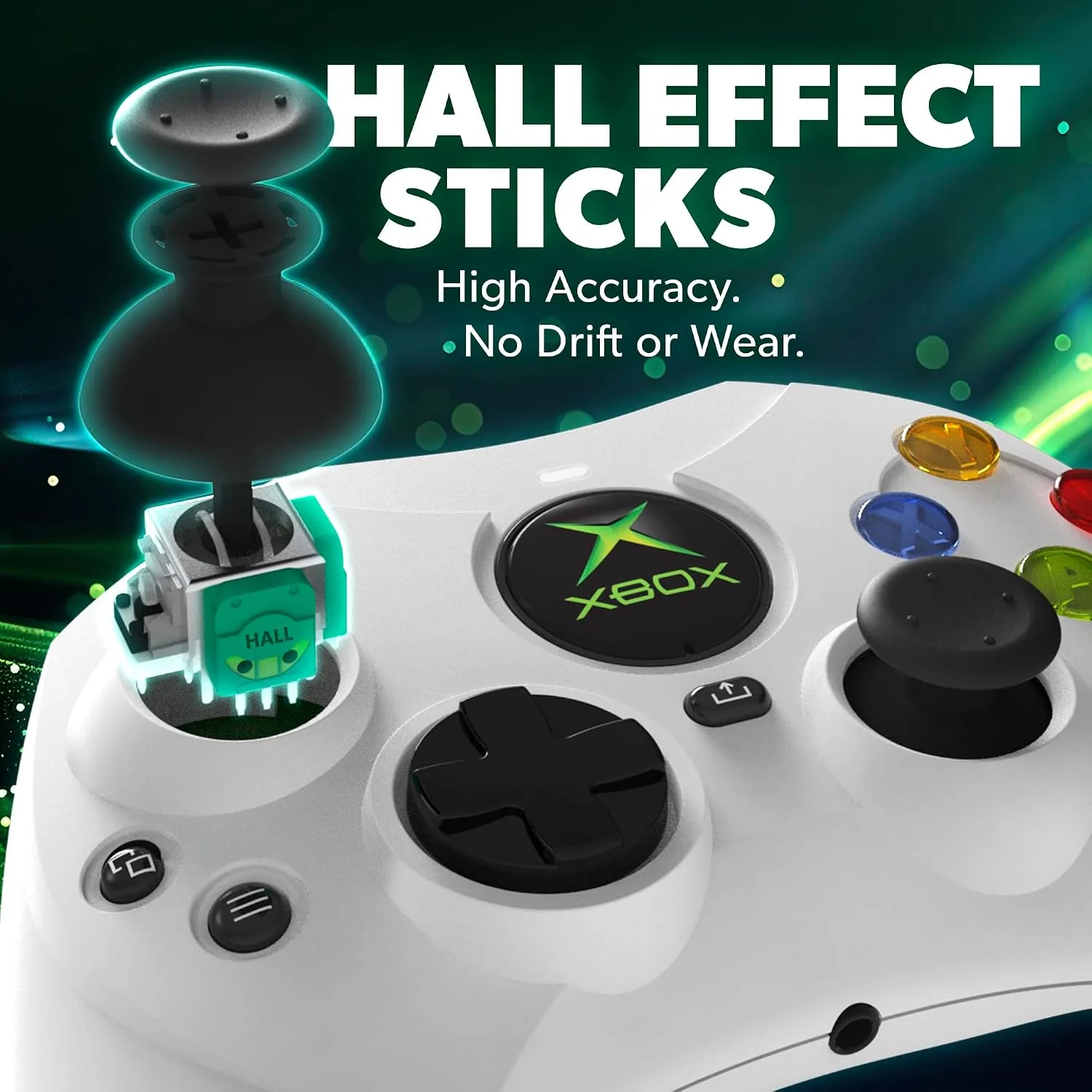 Hyperkin - DuchesS Wired Controller for XBOX Series X|S, XBOX One, Windows 10|11, PC, with Hall Effect Joysitcks, Audio Jack, Impulse Triggers, Gamepad for Gamers - White - Officially licensed