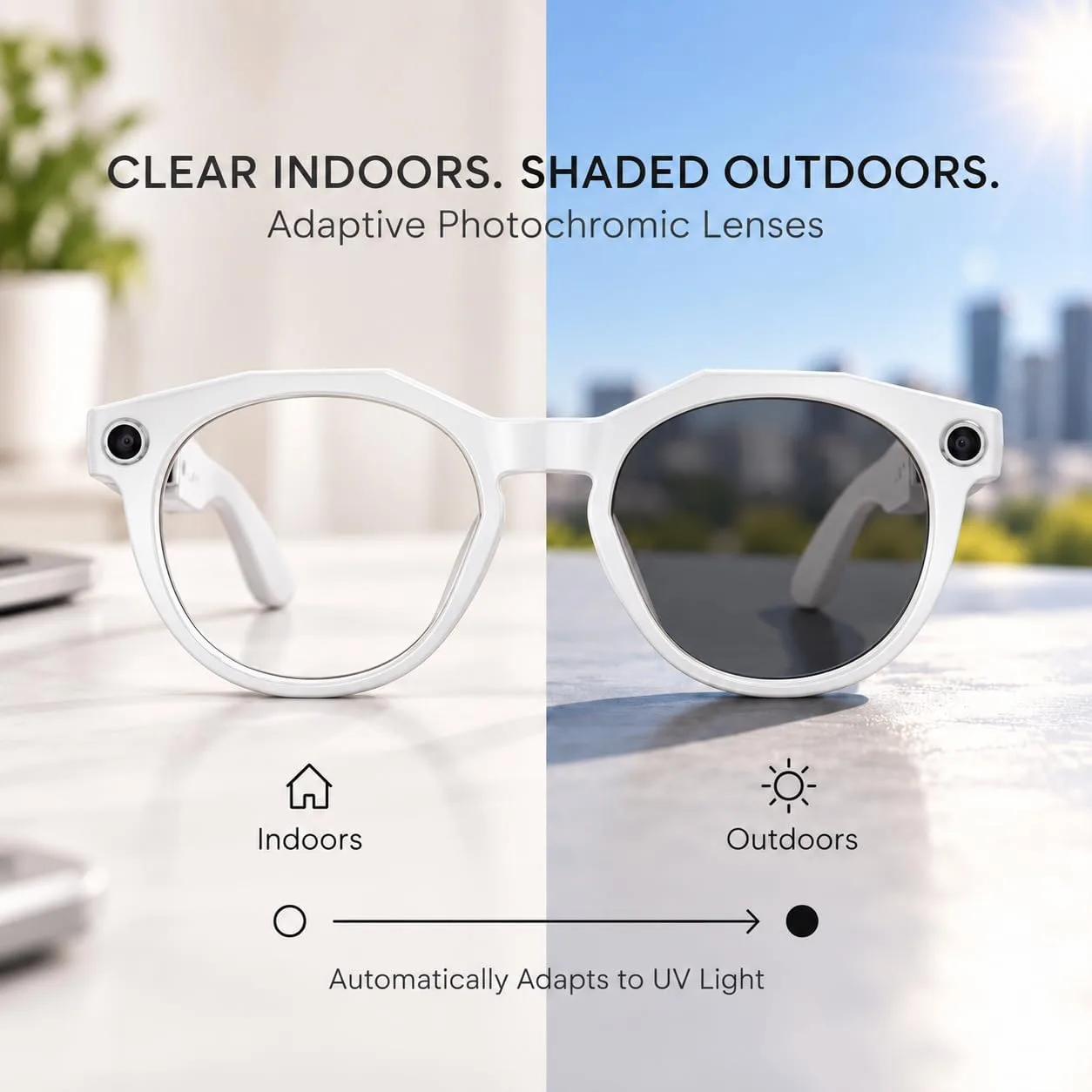 AI Smart Glasses with Camera: POV Vlogging Capture & Open-Ear Audio