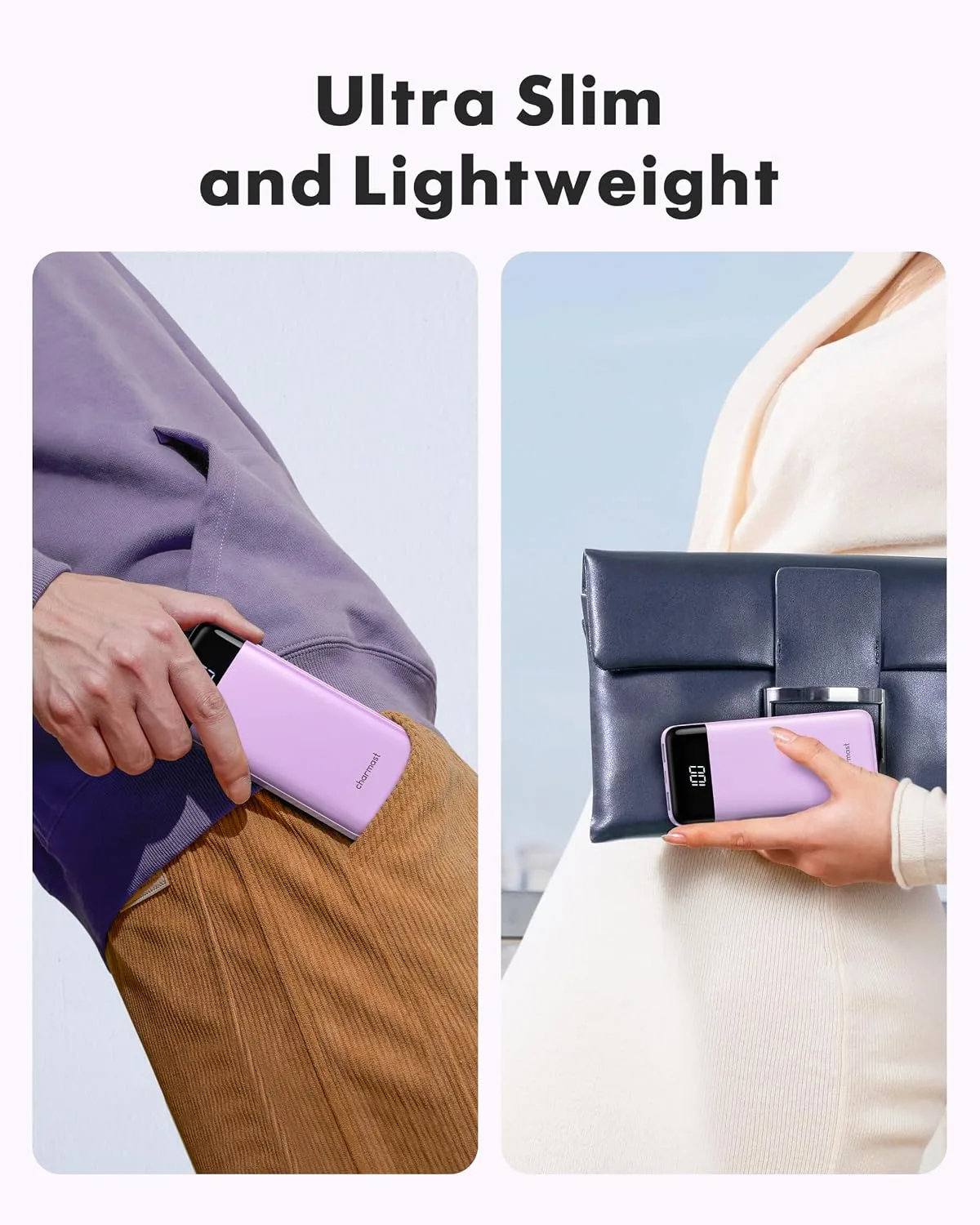charmast Portable Charger Power Bank with Reinforced Built-in 4 Cables