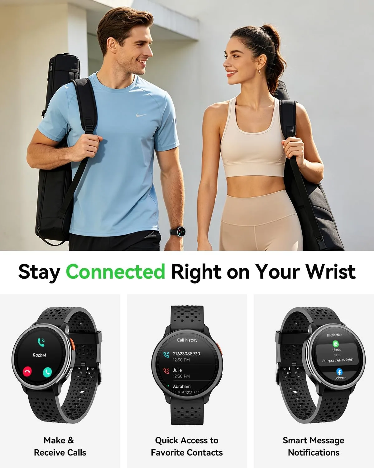 Quican Smart Watch for Women & Men, Compatible with iPhone & Android