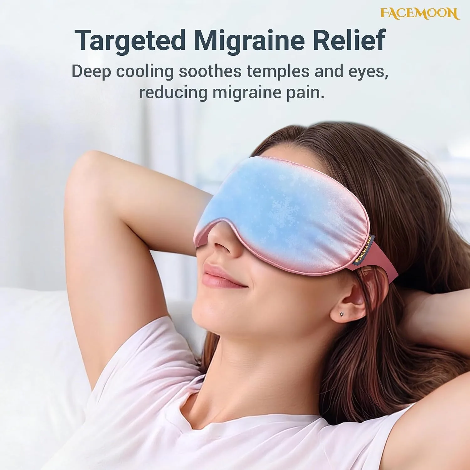 Cold Eye Mask - Cooling Eye Mask for Puffy Eyes, Cold Compress for Dark Circles, Tired Eyes, Headache, Migraines Relief - Reusable Gel Ice Pack, Weighted Sleep Mask(Black, Pink)