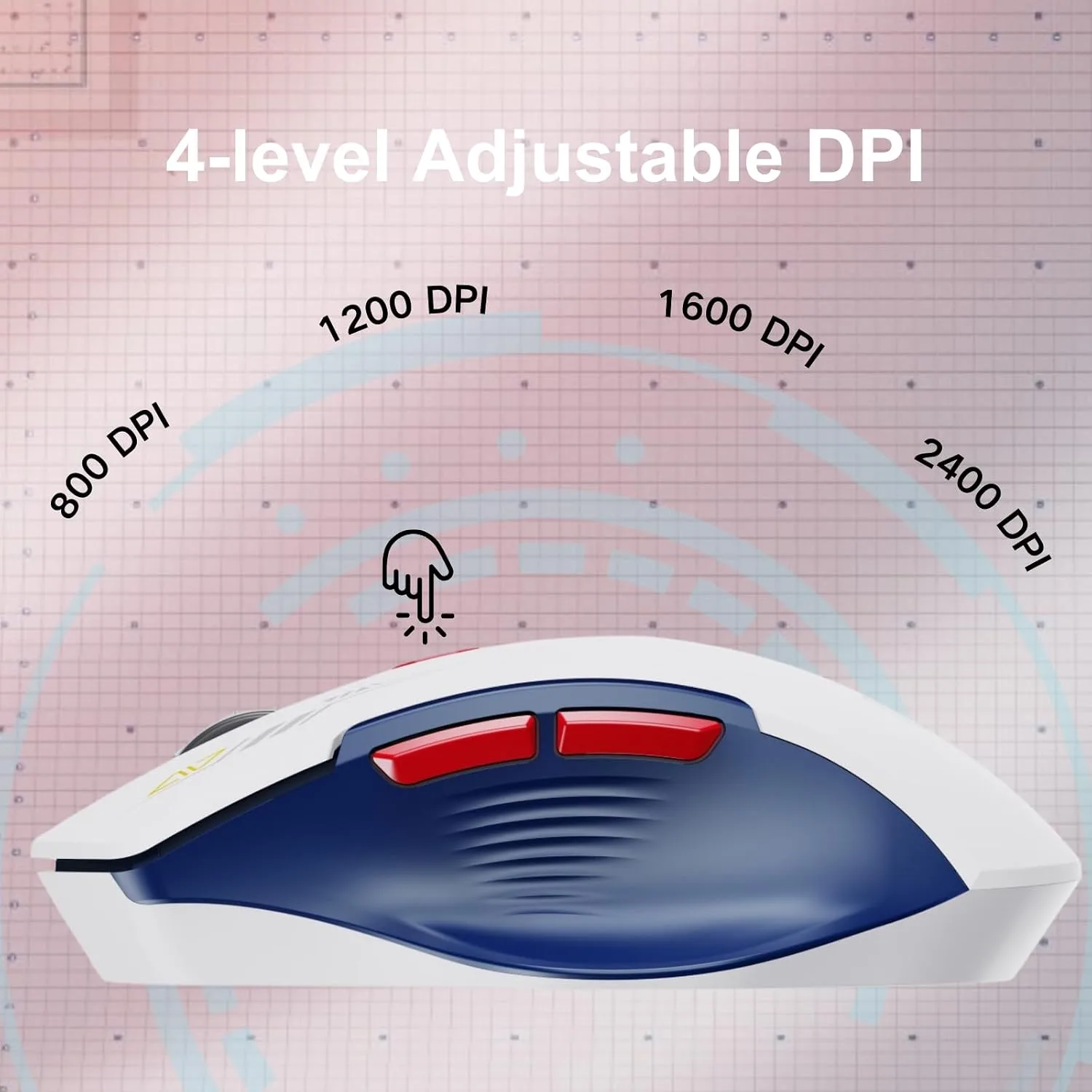 Uineer Wireless Mouse, 2.4GHz Rechargeable Computer Mouse, Battery Display