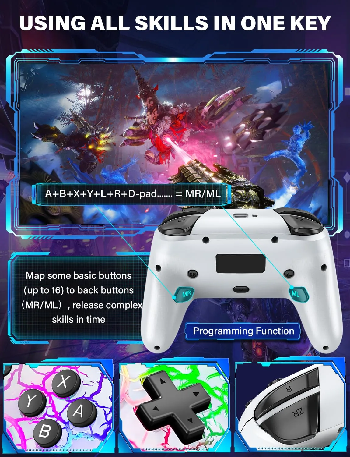 ZRZLMVP Switch Controllers Wireless for Nintendo Switch/OLED/Lite/Switch 2
