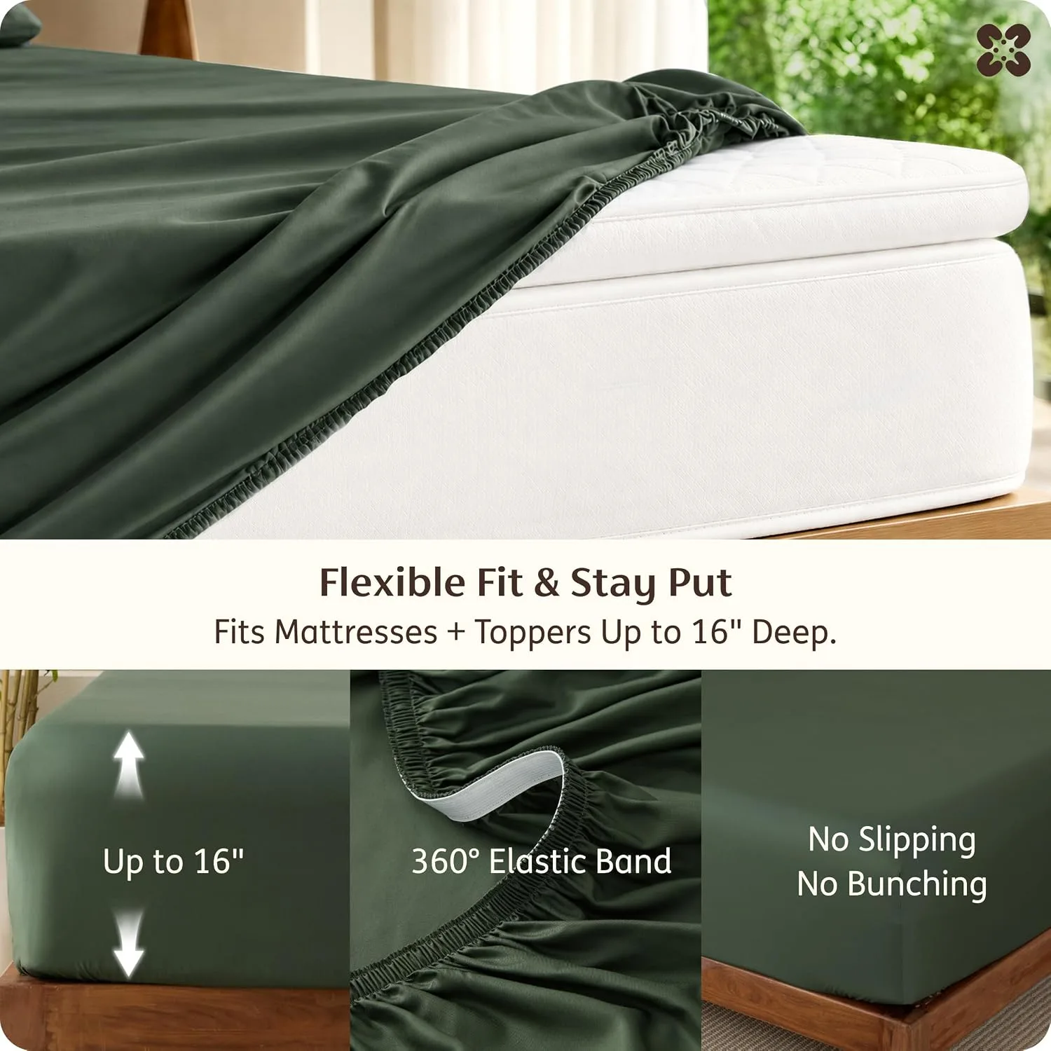 Bedsure PureWoven 100% Rayon Derived from Bamboo, Full Size Sheets, 4 PCS