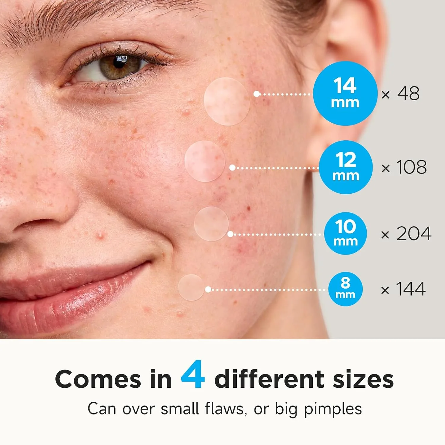 504 Counts 4 Sizes Hydrocolloid Pimple Patches for Face