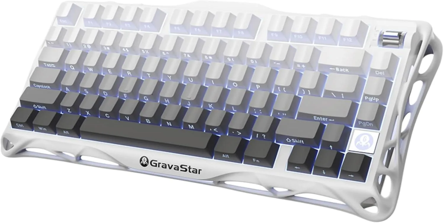 Teclado Gamer Gravastar Mercury K1 Mecánico Inalámbrico 75% RGB