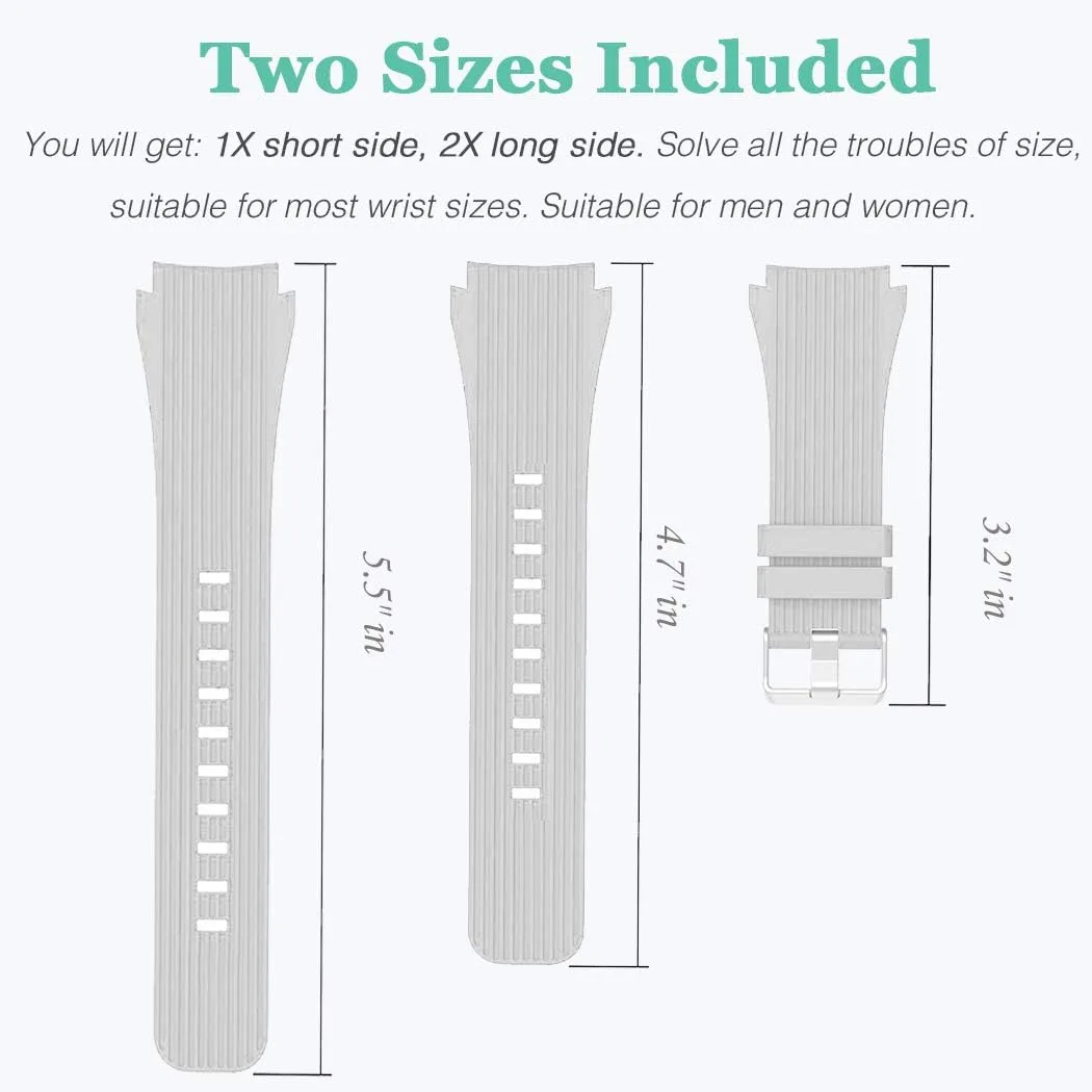 HSWAI Compatible with Samsung Galaxy Watch 46mm Bands/Gear S3 Frontier, Classic Watch Bands/Galaxy Watch 3 Bands 45mm, 22mm Soft Silicone Bands Bracelet Sports Strap for Men & Women.