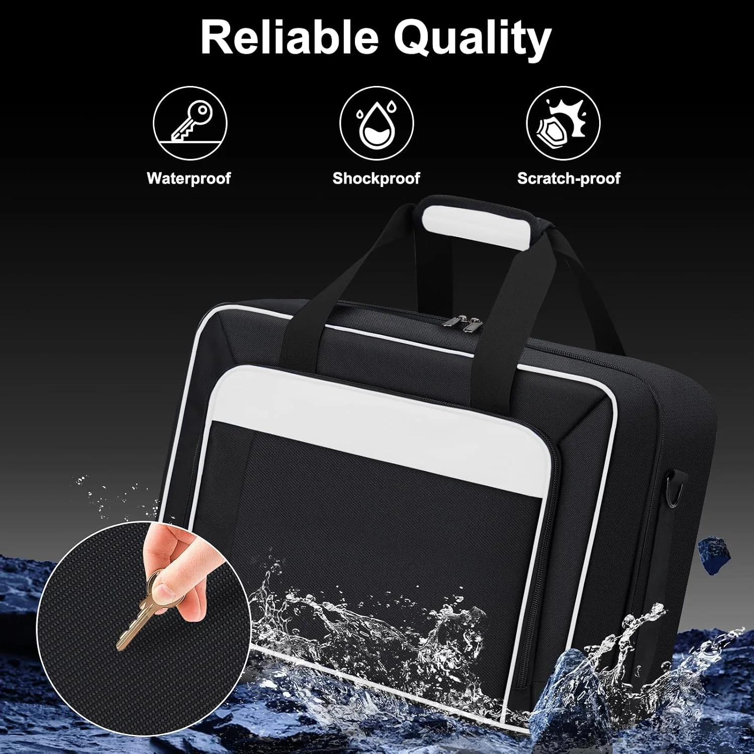 GDNasist Carrying Case Compatible with PS5/PS5 Pro/PS5 Slim, White