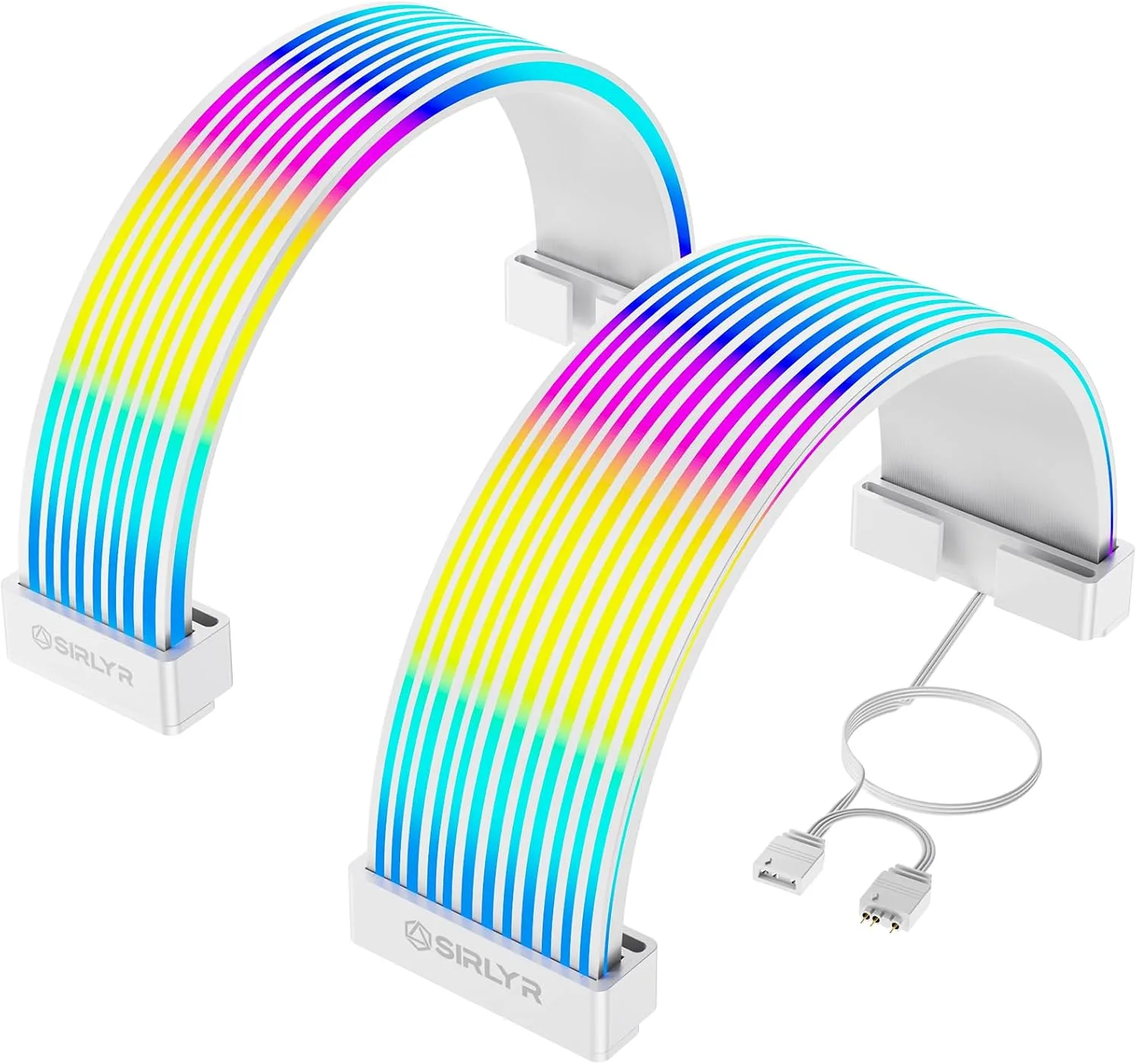 Sleeves ARGB para cables PSU Sirlyr White 8Pin/12VHPWR y ATX 24Pin 5V 3Pin