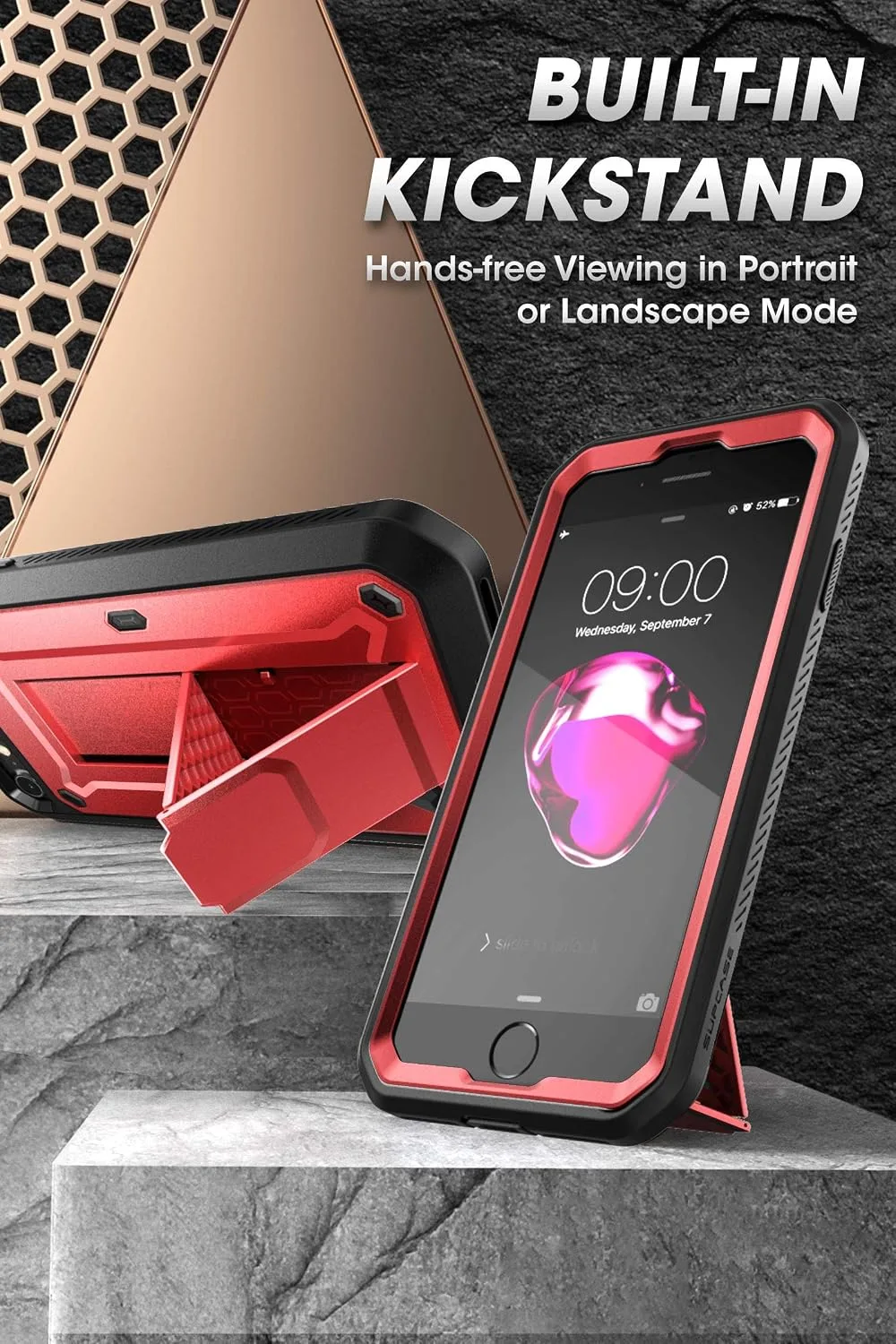 SUPCASE for iPhone SE 3rd / SE 2nd /7/8 Case with Screen Protector, Red