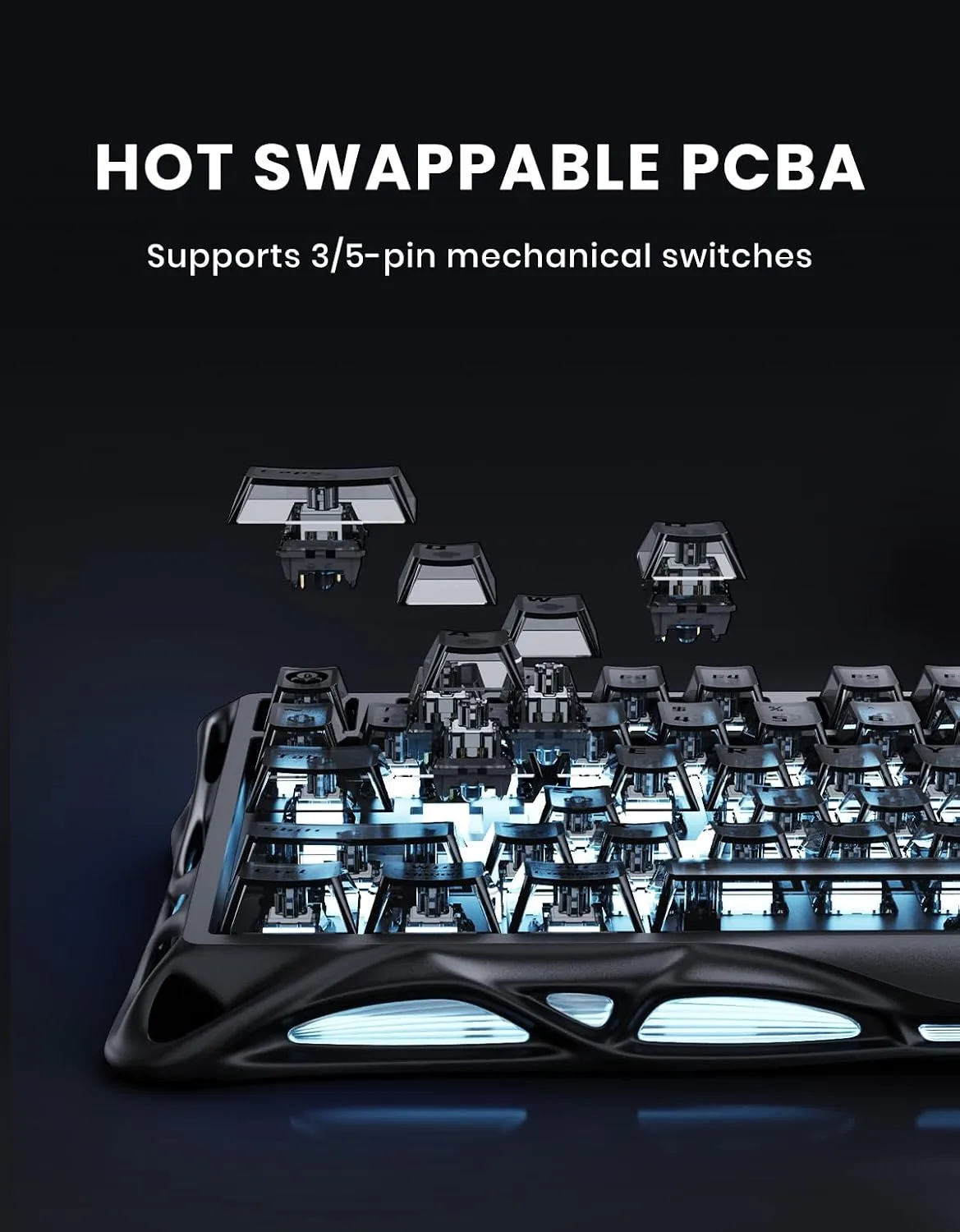 GravaStar Mercury K1 75% Wireless Mechanical Gaming Keyboard RGB Backlit
