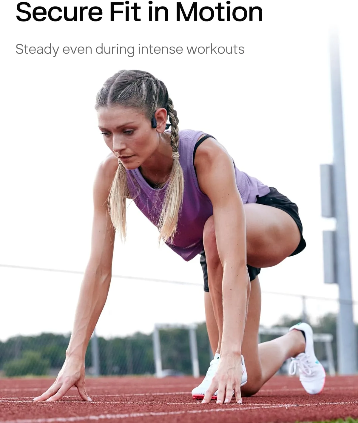 SHOKZ OpenRun Pro - Open-Ear Bluetooth Bone Conduction Sport Headphones - Sweat Resistant Wireless Earphones for Workouts and Running with Premium Deep Base - Built-in Mic, with Hair Band