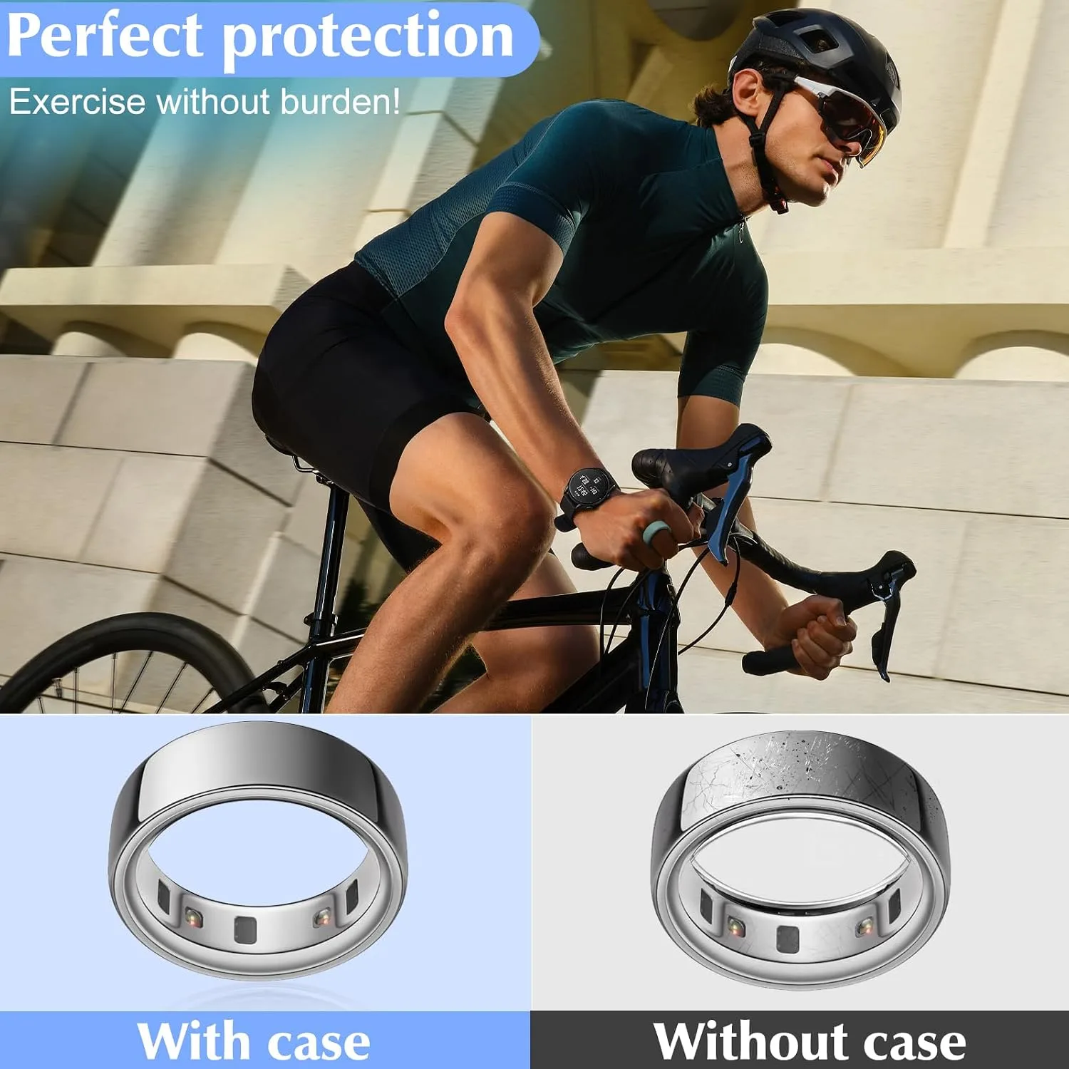 Compatible with Oura Ring Gen 4/4 Ceramic/Gen 3/Ultrahuman Rings Cover