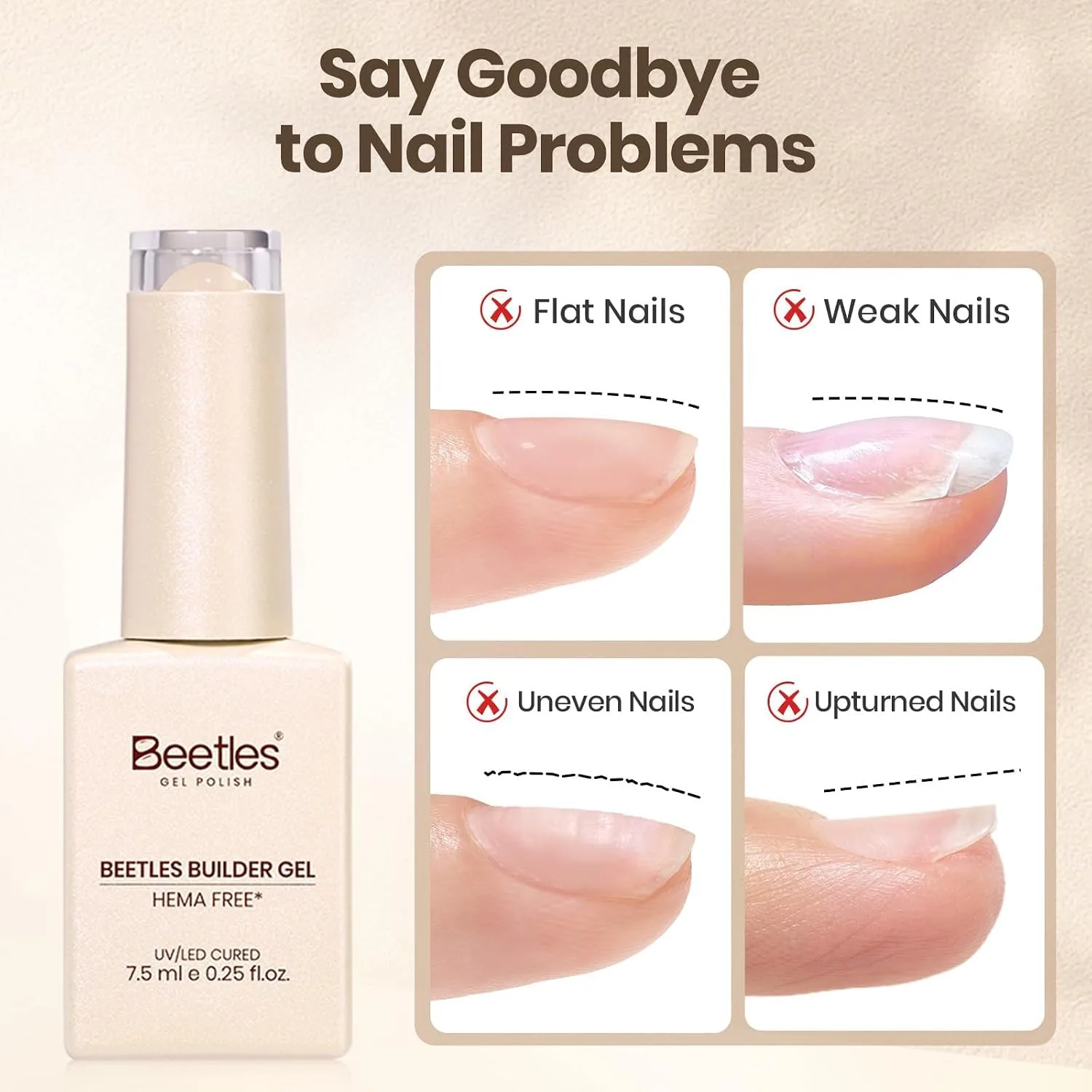 Beetles Builder Gel Nail Kit, 6 Fall Colors Gel Builder TPO & HEMA-FREE
