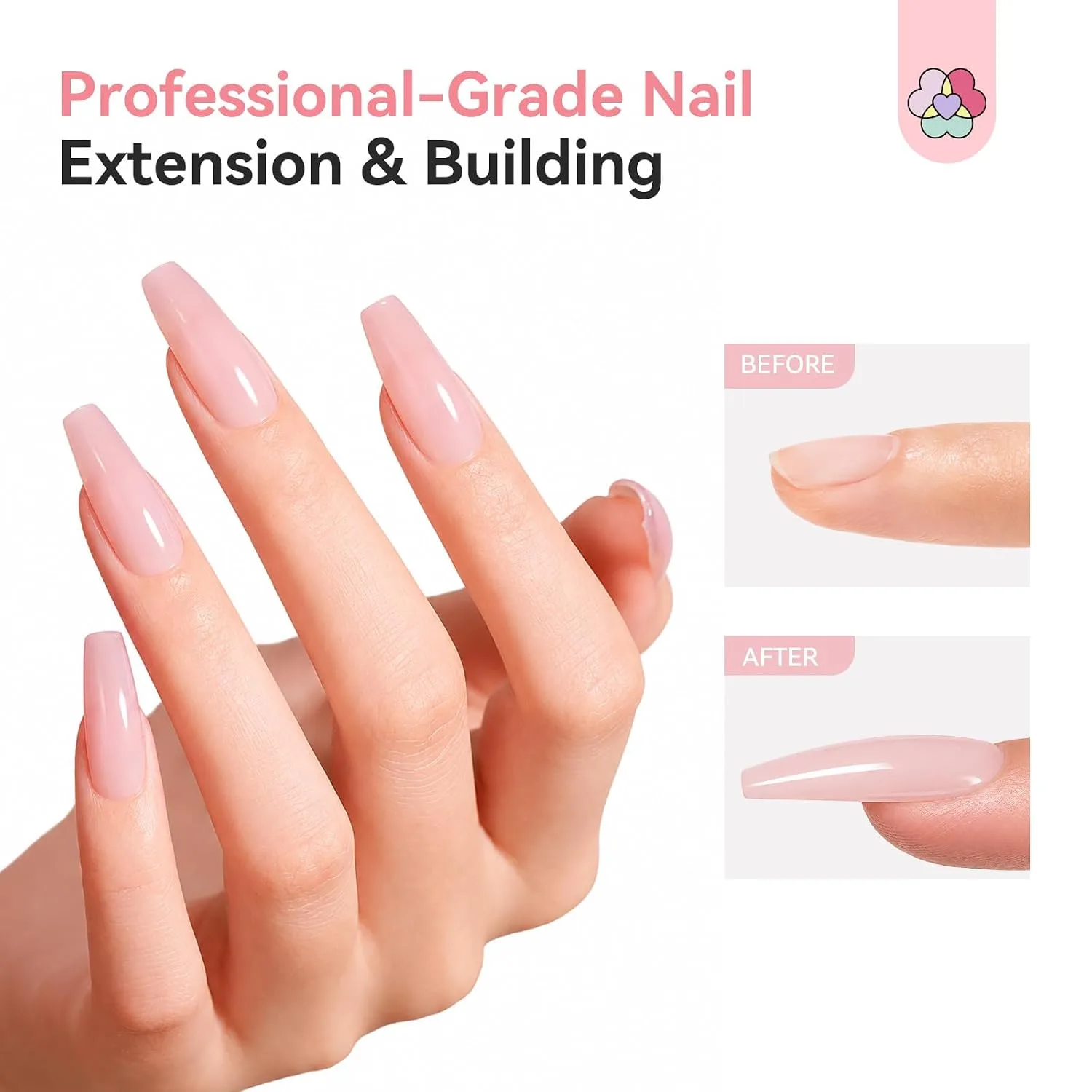 SAVILAND Builder Nail Gel Light Pink 3.5 oz Nail Extensions & Manicure Art