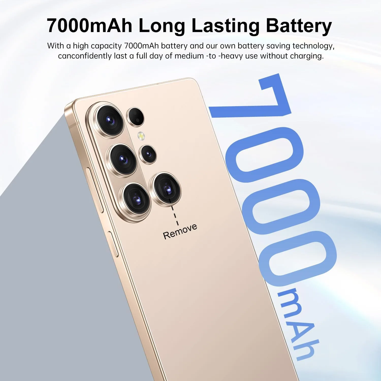 Huness S26 Ultra Unlocked Phone,Built in Pen The Phone,Cell Phone Battery 7000mAh 6.99" HD Screen,Android 15 16+512GB Smartphone,Dual SIM/5G/Face ID/Fingerprint Lock/GPS (Gold)