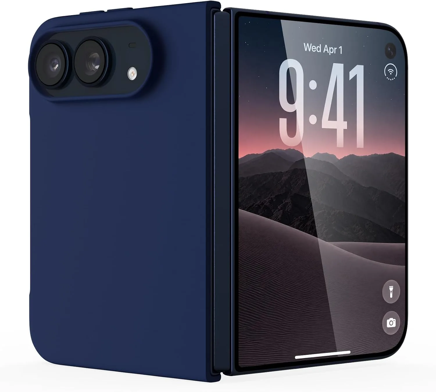 Funda para iPhone Ornarto Duo silicona líquida magnética Azul Marino
