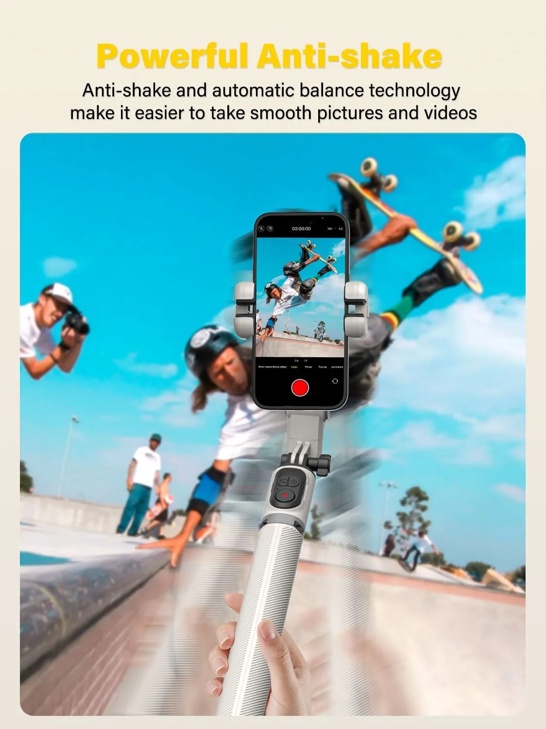 AOCHUAN M2PRO White Smartphone Gimbal Stabilizer, 4-in-1 Phone Stabilizer