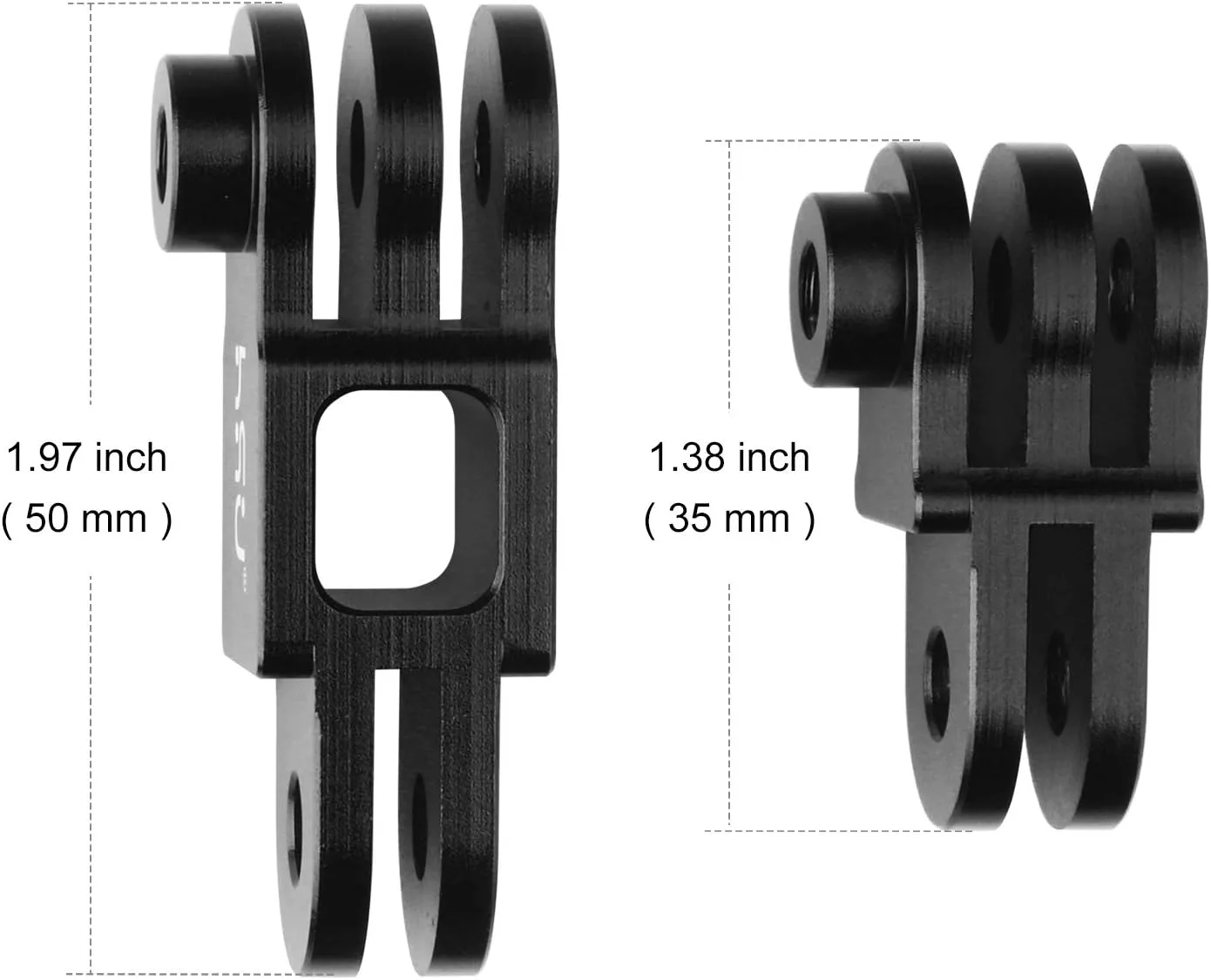 HSU Aluminum Extension Arm for GoPro Hero 13/12, Metal Adjust Arm Straight Joints Mount, Same Direction Straight Joints Mount for Go Pro Hero 11/10/9/8/7/6/5 Black, DJI Osmo Action and More(Black)