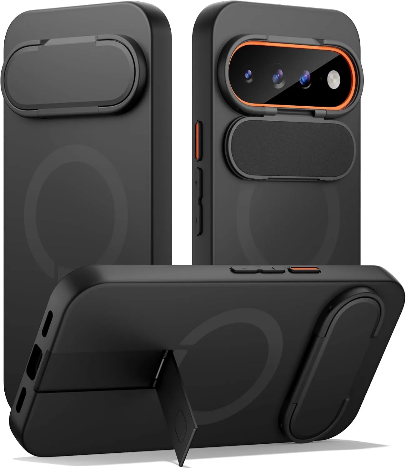 SURITCH for Google Pixel 11/11 Pro Phone Case, Compatible with MagSafe, Protective Cover with Camera Cover & Adjustable Metal Kickstand for Pixel 11/11 Pro 2026 -Black