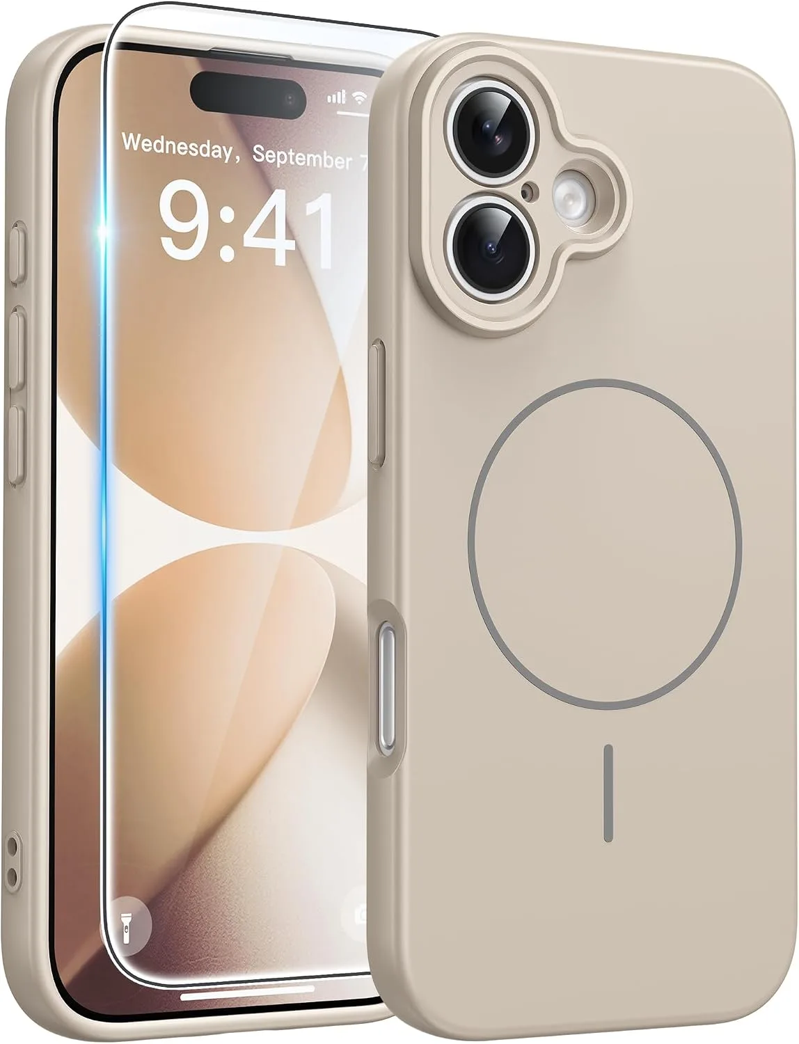 FNTCASE for iPhone 17 Case, Compatible with Magsafe, Glass Screen Protector