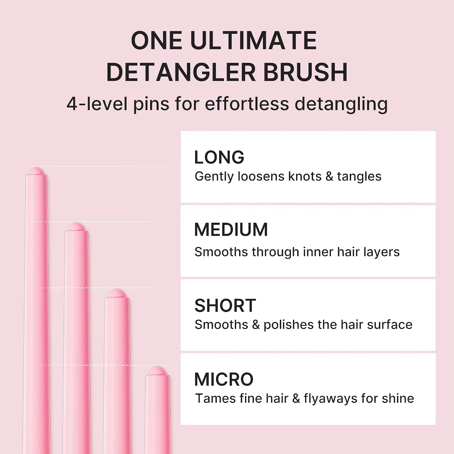 medicube Ribbon Cherry Hair Brush, Detangler for Glass Hair, Pink